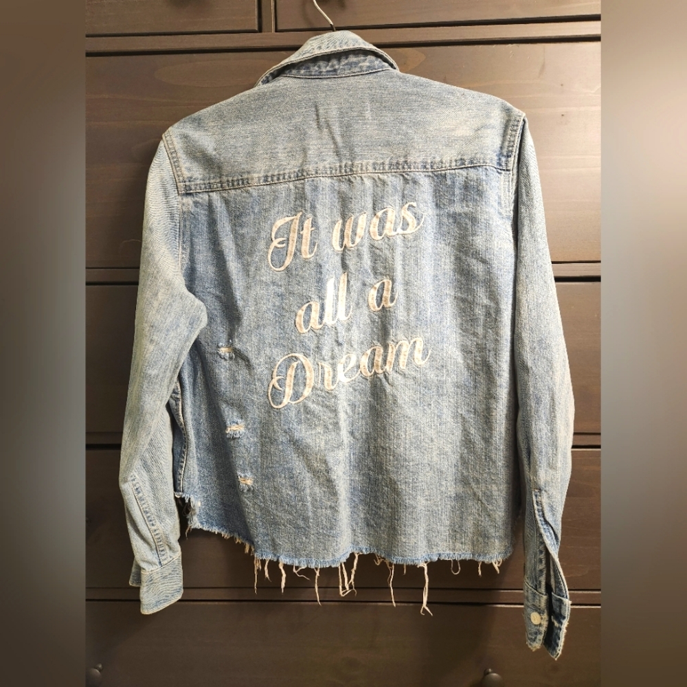 Pistola. Womens embroidered it was all a dream shacket size S